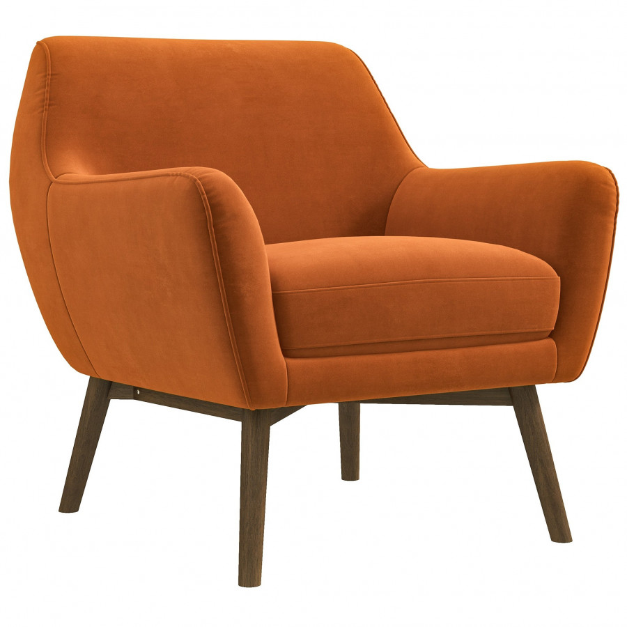 Ashcroft Panom Lounge Chair - Burnt Orange Velvet