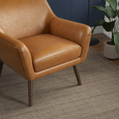 Ashcroft Panom Lounge Chair – Tan Leather