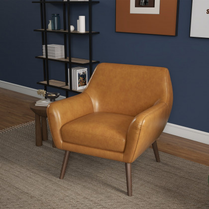 Ashcroft Panom Lounge Chair – Tan Leather