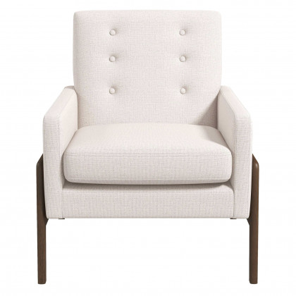 Ashcroft Cole Solid Wood Velvet Lounge Chair – Beige