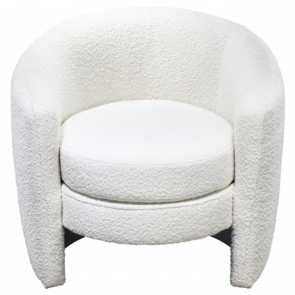 Ashcroft - Avalon White Boucle Lounge Chair