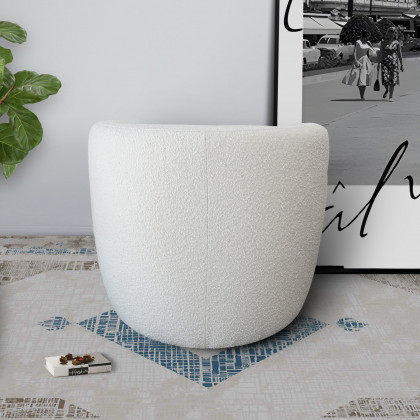 Ashcroft - Avalon White Boucle Lounge Chair