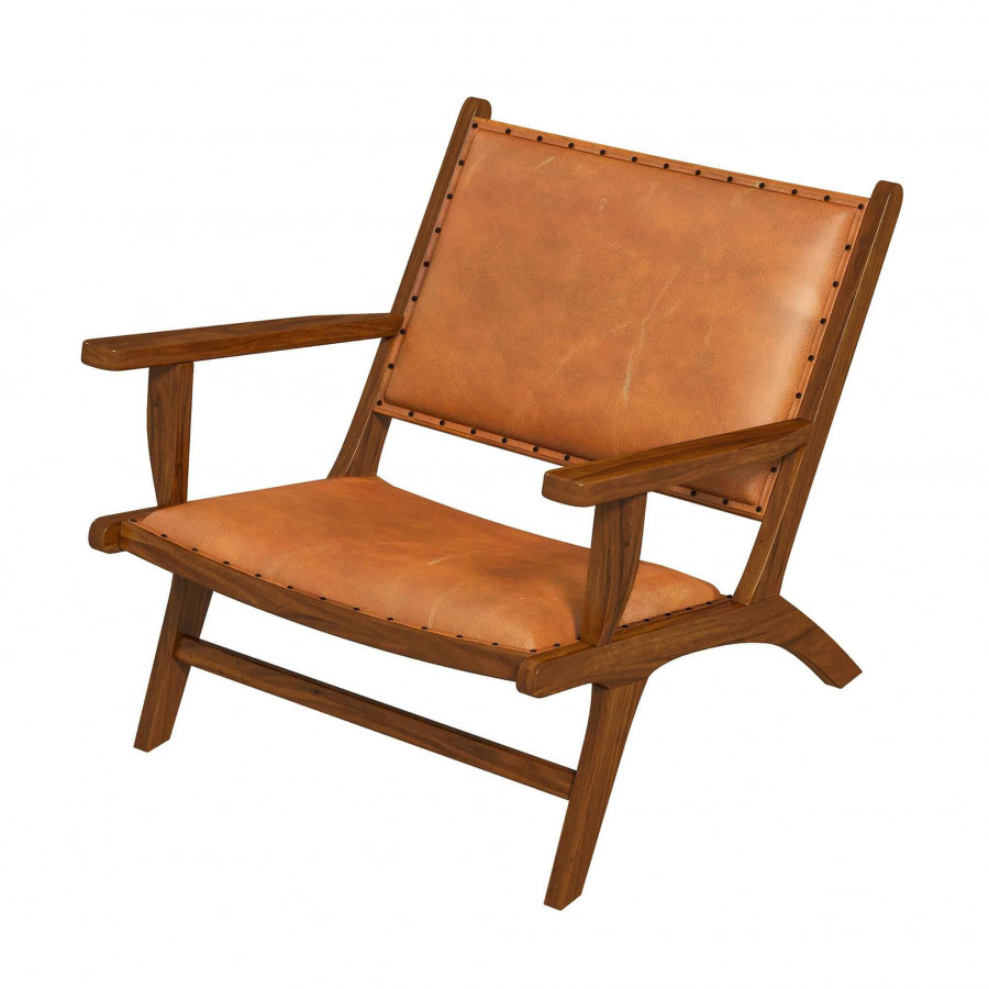 Ashcroft - Daniel Leather Arm Chair in Tan
