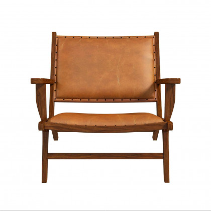 Ashcroft - Daniel Leather Arm Chair in Tan