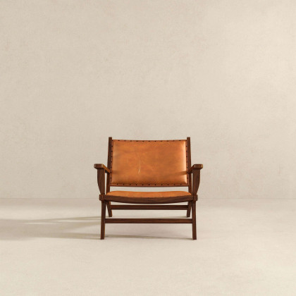 Ashcroft - Daniel Leather Arm Chair in Tan