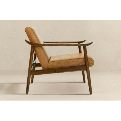 Ashcroft Brandon Leather Lounge Chair - Antique Tan