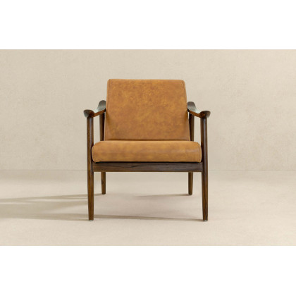 Ashcroft Brandon Leather Lounge Chair - Antique Tan