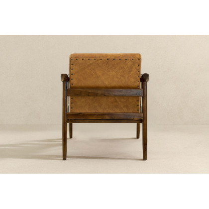 Ashcroft Brandon Leather Lounge Chair - Antique Tan