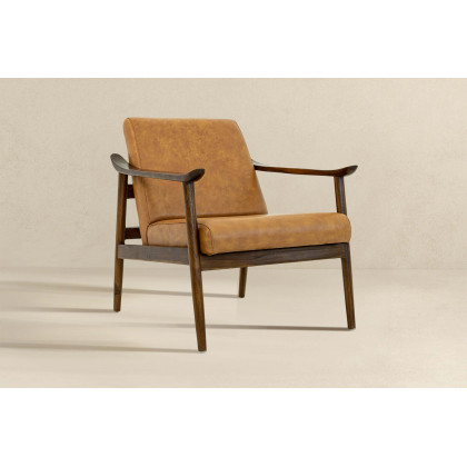 Ashcroft Brandon Leather Lounge Chair - Antique Tan
