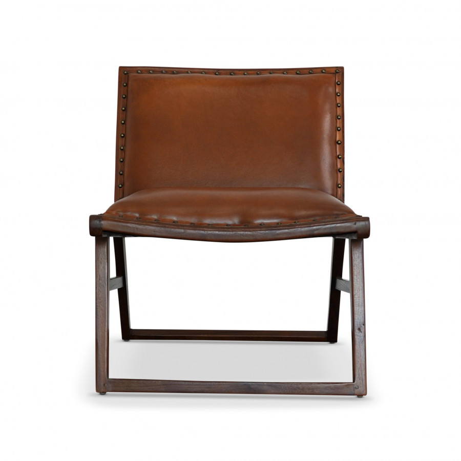 Ashcroft - Everett Tan Leather Lounge Chair