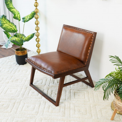 Ashcroft - Everett Tan Leather Lounge Chair