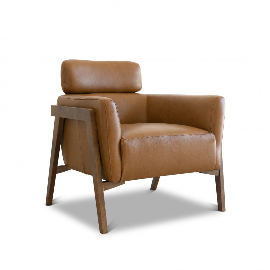 Ashcroft - Kayson Tan Leather Lounge Chair