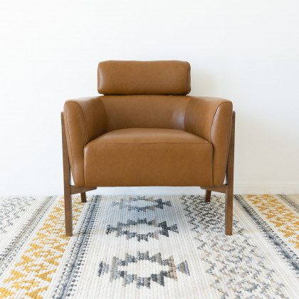 Ashcroft - Kayson Tan Leather Lounge Chair