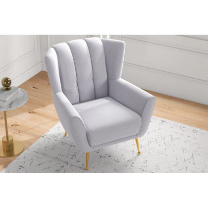 Ashcroft Gianna Tufted French Boucle Armchair - Gray