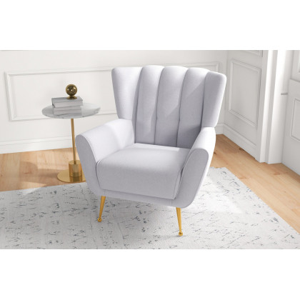 Ashcroft Gianna Tufted French Boucle Armchair - Gray
