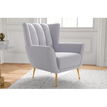 Ashcroft Gianna Tufted French Boucle Armchair - Gray