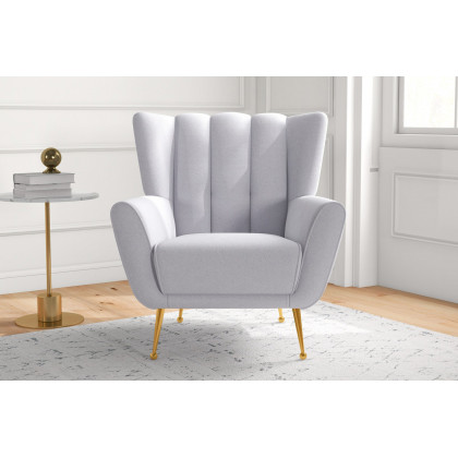 Ashcroft Gianna Tufted French Boucle Armchair - Gray