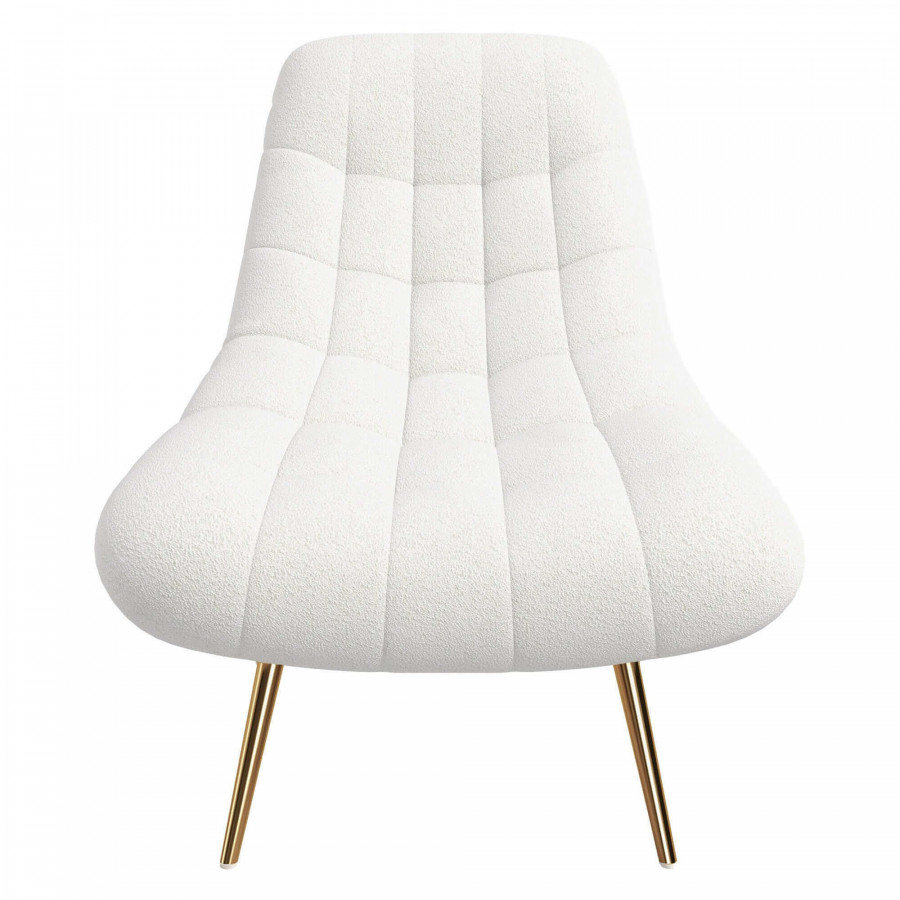 Ashcroft Aubrey French Boucle Lounge Chair - White