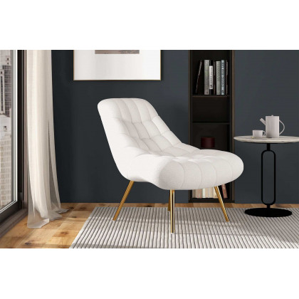 Ashcroft Aubrey French Boucle Lounge Chair - White
