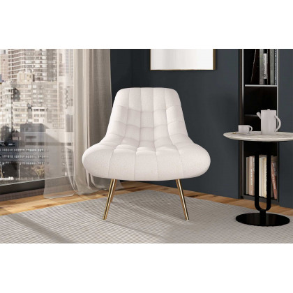 Ashcroft Aubrey French Boucle Lounge Chair - White