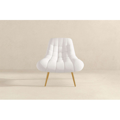 Ashcroft Aubrey French Boucle Lounge Chair - White