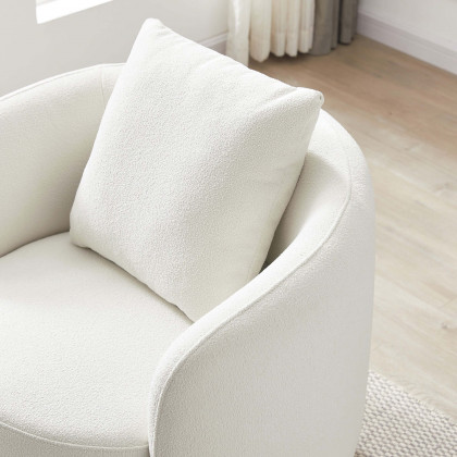 Ashcroft Dylan Boucle Lounge Chair - Cream