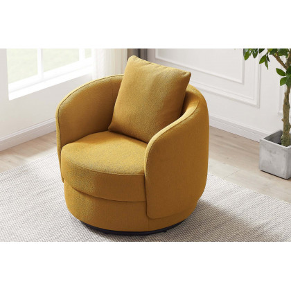 Ashcroft Dylan Boucle Lounge Chair - Yellow