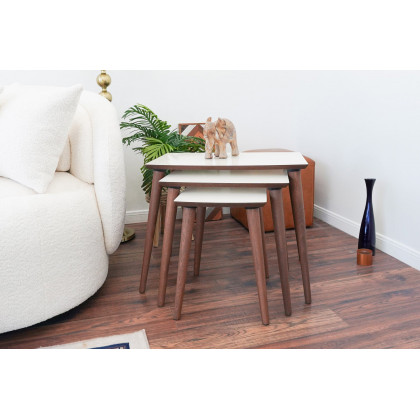 Ashcroft Ronald MDF Nesting Accent Tables (Set Of 3) - Cream
