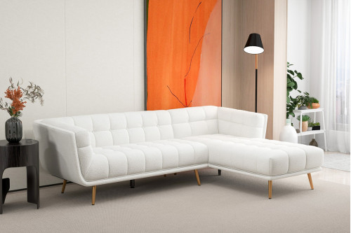 Ashcroft™ Kano Sectional Sofa - Right Facing Chaise, Cream Boucle