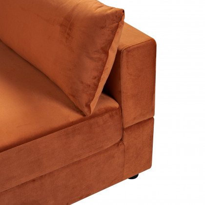 Ashcroft - Uptown Burnt Orange Velvet Modular Sofa
