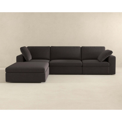 Ashcroft - Cecilia Modular Corner Sectional Modern Fabric Sofa in Dark Gray