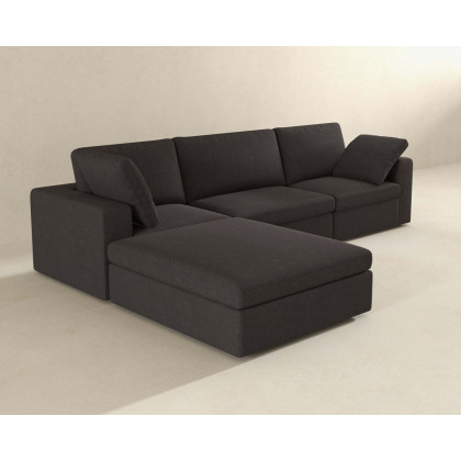 Ashcroft - Cecilia Modular Corner Sectional Modern Fabric Sofa in Dark Gray