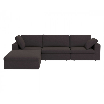 Ashcroft - Cecilia Modular Corner Sectional Modern Fabric Sofa in Dark Gray
