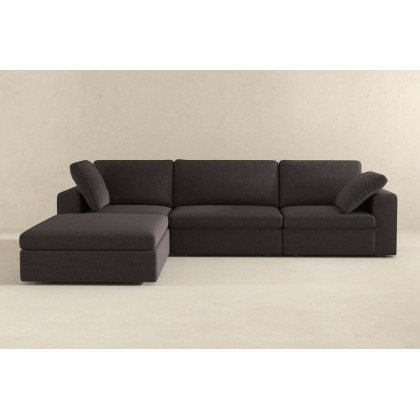 Ashcroft - Cecilia Modular Corner Sectional Modern Fabric Sofa in Dark Gray