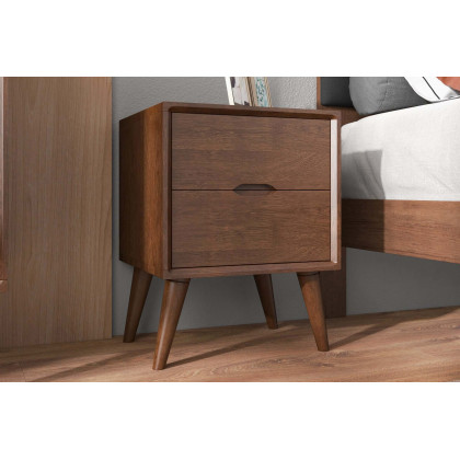 Ashcroft - Alexandra Brown Nightstand with 2 Drawers in Brown