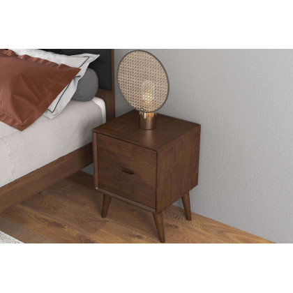 Ashcroft - Alexandra Brown Nightstand with 2 Drawers in Brown