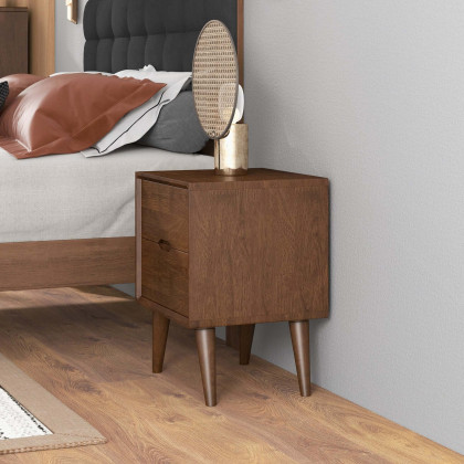 Ashcroft - Alexandra Brown Nightstand with 2 Drawers in Brown