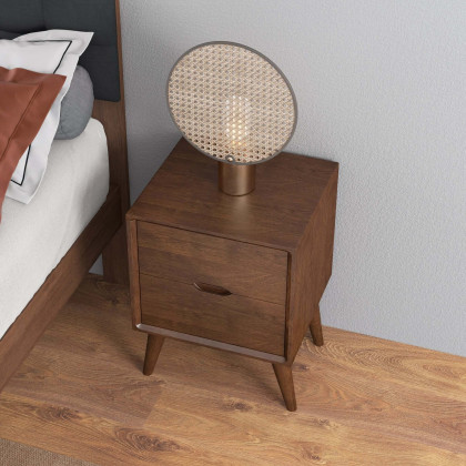 Ashcroft - Alexandra Brown Nightstand with 2 Drawers in Brown