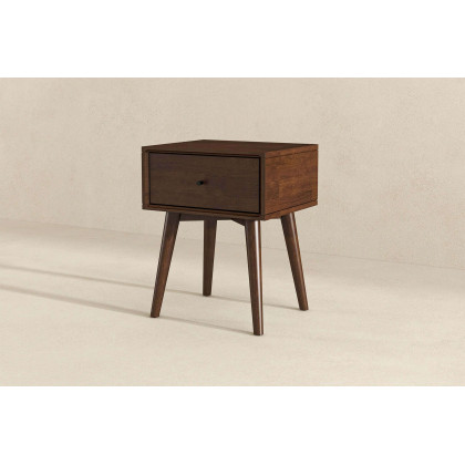 Ashcroft Avery Solid Wood Nightstand with 1 Drawer - Walnut