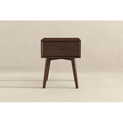 Ashcroft Avery Solid Wood Nightstand with 1 Drawer - Walnut