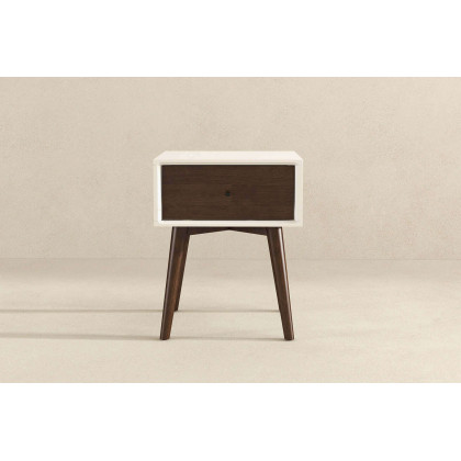 Ashcroft Avery Solid Wood Nightstand with 1 Drawer - White