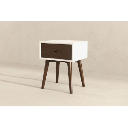 Ashcroft Avery Solid Wood Nightstand with 1 Drawer - White
