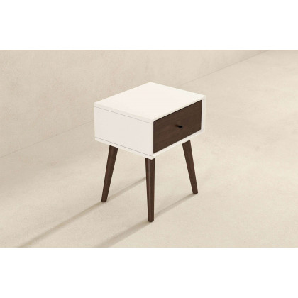Ashcroft Avery Solid Wood Nightstand with 1 Drawer - White