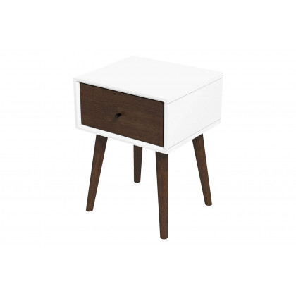 Ashcroft Avery Solid Wood Nightstand with 1 Drawer - White