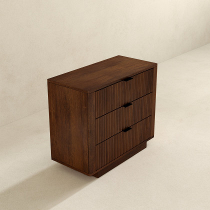 Ashcroft - Lola Walnut Nightstand 3-Drawer