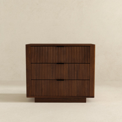 Ashcroft - Lola Walnut Nightstand 3-Drawer