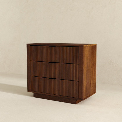 Ashcroft - Lola Walnut Nightstand 3-Drawer