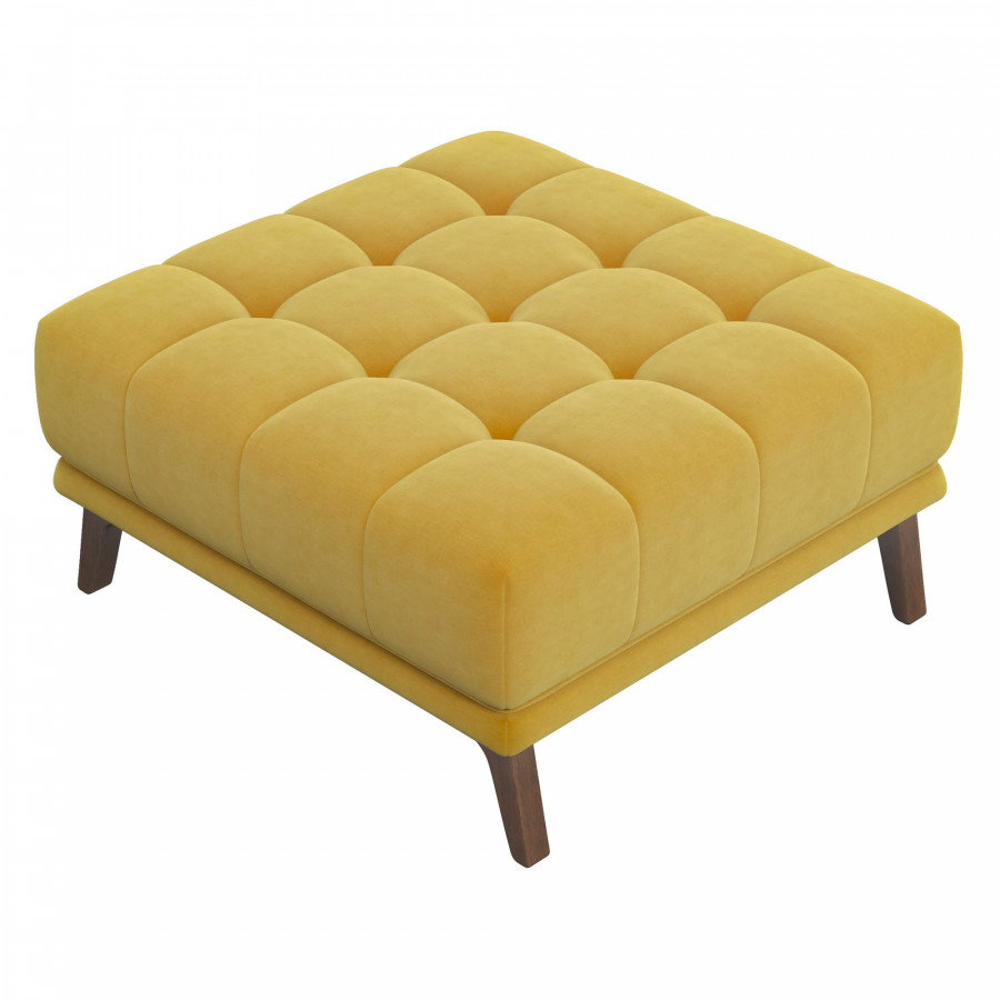 Ashcroft Addison Square Upholstered Ottoman - Yellow