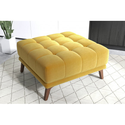Ashcroft Addison Square Upholstered Ottoman - Yellow