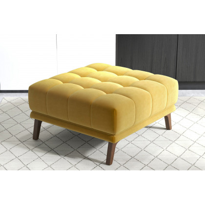 Ashcroft Addison Square Upholstered Ottoman - Yellow